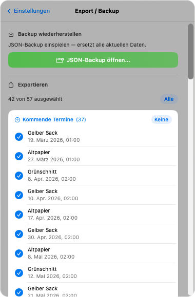 Backup Export
